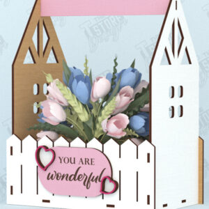 Intra απο ξύλο plywood 3mm-4mm πάχος - Flower Box | Ιδέα δώρου για τη γιορτή της μητέρας |CNC Δίασταση 20x20 cm INTRAFABR-119197066