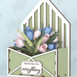 Intra απο ξύλο plywood 3mm-4mm πάχος - Flower Box | Ιδέα δώρου για τη γιορτή της μητέρας |CNC Δίασταση 20x20 cm INTRAFABR-119197069