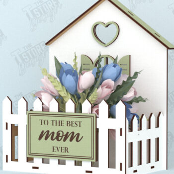 Intra απο ξύλο plywood 3mm-4mm πάχος - Flower Box | Ιδέα δώρου για τη γιορτή της μητέρας |CNC Δίασταση 20x20 cm INTRAFABR-119538818 - Image 1