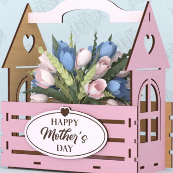 Intra απο ξύλο plywood 3mm-4mm πάχος - Flower Box | Ιδέα δώρου για τη γιορτή της μητέρας |CNC Δίασταση 20x20 cm INTRAFABR-119197062 - Image 1