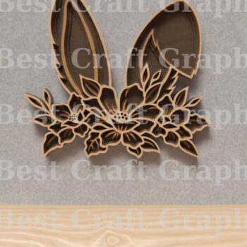 Intra απο ξύλο plywood 3mm-4mm πάχος - Αρχεία κομμένα με λέιζερ Flower Bunny Δίασταση 20x20 cm INTRAFABR-119674409 - Image 2