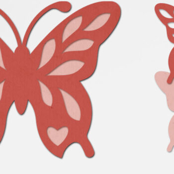 Intra απο ξύλο plywood 3mm-4mm πάχος - Πεταλούδα λουλουδιών τρισδιάστατο χαρτί με στρώσεις Δίασταση 8x8 cm INTRAFABR-72029642 - Image 1