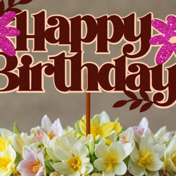 Intra απο ξύλο plywood 3mm-4mm πάχος -  Flower Cake Topper  Δίασταση 4x4 cm INTRAFABR-101809287 - Image 1