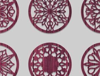 Intra απο ξύλο plywood 3mm-4mm πάχος - Σουβέρ λουλουδιών Laser Cut  Δίασταση 40x50 cm INTRAFABR-73208349 - Image 1