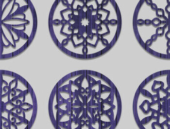 Intra απο ξύλο plywood 3mm-4mm πάχος - Σουβέρ λουλουδιών Laser Cut  Δίασταση 40x50 cm INTRAFABR-73208363 - Image 1