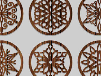 Intra απο ξύλο plywood 3mm-4mm πάχος - Σουβέρ λουλουδιών Laser Cut  Δίασταση 40x50 cm INTRAFABR-73208378 - Image 1