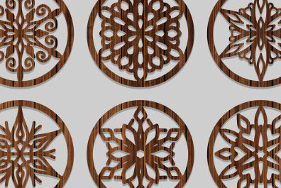Intra απο ξύλο plywood 3mm-4mm πάχος - Σουβέρ λουλουδιών Laser Cut  Δίασταση 40x50 cm INTRAFABR-73208378