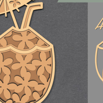 Intra απο ξύλο plywood 3mm-4mm πάχος - Διακόσμηση με λέιζερ ρόφημα λουλουδιών καρύδας Δίασταση 20x20 cm INTRAFABR-111488404 - Image 1