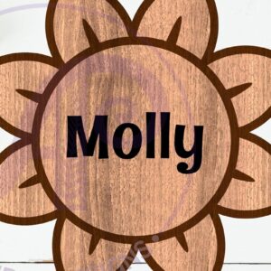 Intra απο ξύλο plywood 3mm-4mm πάχος - Flower Design 2 Outline Two Layer Name Δίασταση 30x20 cm INTRAFABR-111508169