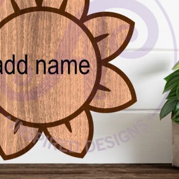 Intra απο ξύλο plywood 3mm-4mm πάχος - Flower Design 2 Outline Two Layer Name Δίασταση 30x20 cm INTRAFABR-111508169 - Image 2