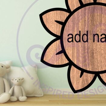 Intra απο ξύλο plywood 3mm-4mm πάχος - Flower Design 2 Outline Two Layer Name Δίασταση 30x20 cm INTRAFABR-111508169 - Image 3