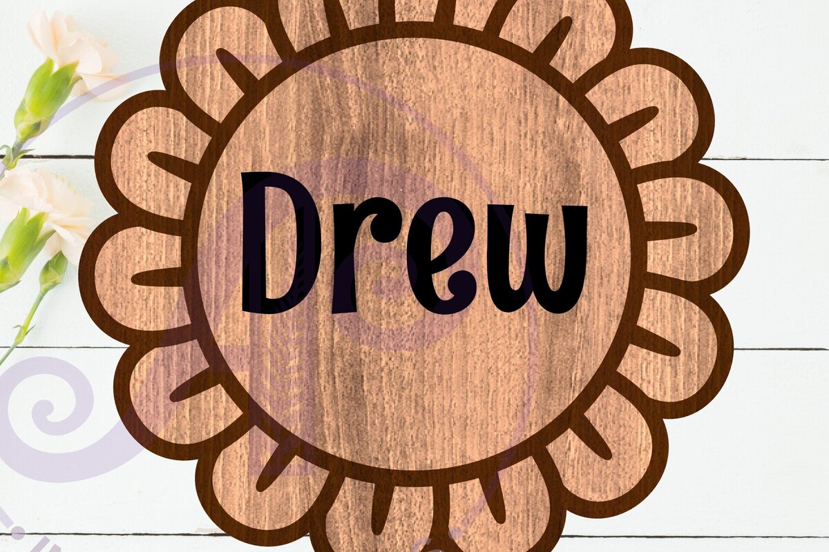 Intra απο ξύλο plywood 3mm-4mm πάχος - Σχέδιο λουλουδιών 3 Περίγραμμα Όνομα δύο επιπέδων Δίασταση 30x20 cm INTRAFABR-111508248