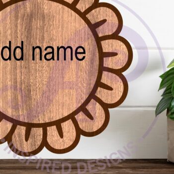 Intra απο ξύλο plywood 3mm-4mm πάχος - Σχέδιο λουλουδιών 3 Περίγραμμα Όνομα δύο επιπέδων Δίασταση 30x20 cm INTRAFABR-111508248 - Image 2