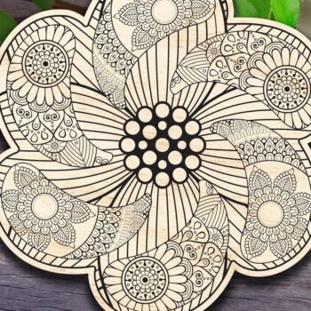 Intra απο ξύλο plywood 3mm-4mm πάχος - Σχέδιο λουλουδιών Δίασταση 30x20 cm INTRAFABR-32176425 - Image 1