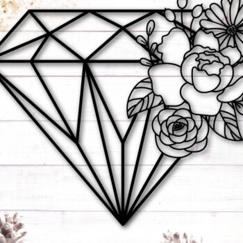 Intra απο ξύλο plywood 3mm-4mm πάχος - Flower Diamond  Δίασταση 20x20 cm INTRAFABR-117720894 - Image 1