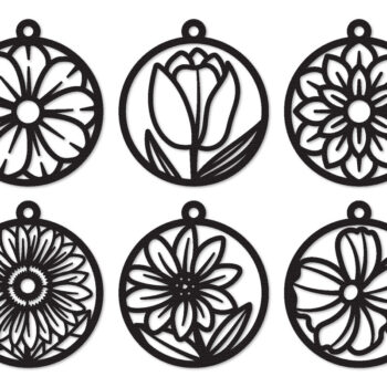 Intra απο ξύλο plywood 3mm-4mm πάχος - Σκουλαρίκι λουλούδι Κόψιμο με λέιζερ Δίασταση 3x3 cm INTRAFABR-109243269 - Image 1