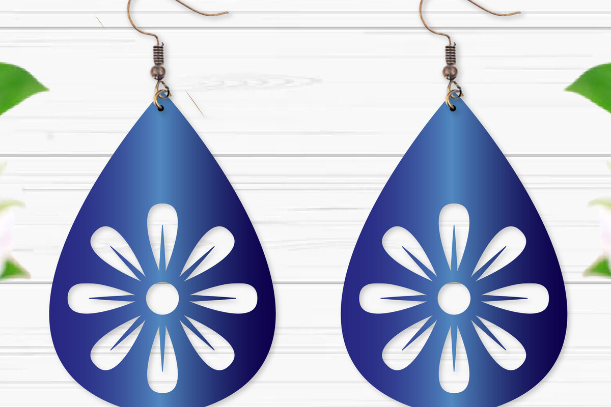 Intra απο ξύλο plywood 3mm-4mm πάχος - Σκουλαρίκια με λουλούδια  Δίασταση 3x3 cm INTRAFABR-94059720