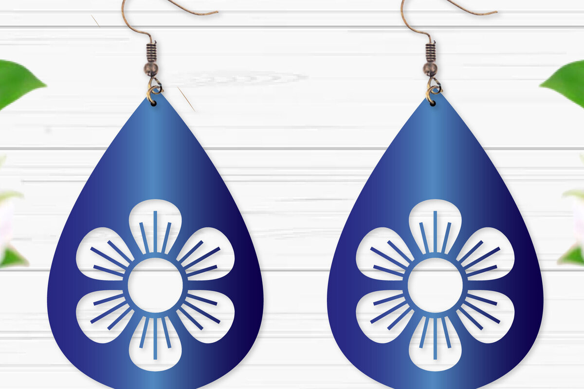 Intra απο ξύλο plywood 3mm-4mm πάχος - Σκουλαρίκια με λουλούδια  Δίασταση 3x3 cm INTRAFABR-94059762