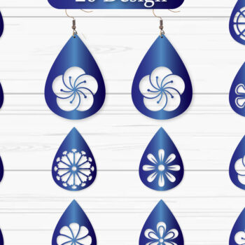 Intra απο ξύλο plywood 3mm-4mm πάχος - Σκουλαρίκια λουλουδιών Πακέτο κοπής με λέιζερ Δίασταση 3x3 cm INTRAFABR-94061582 - Image 1