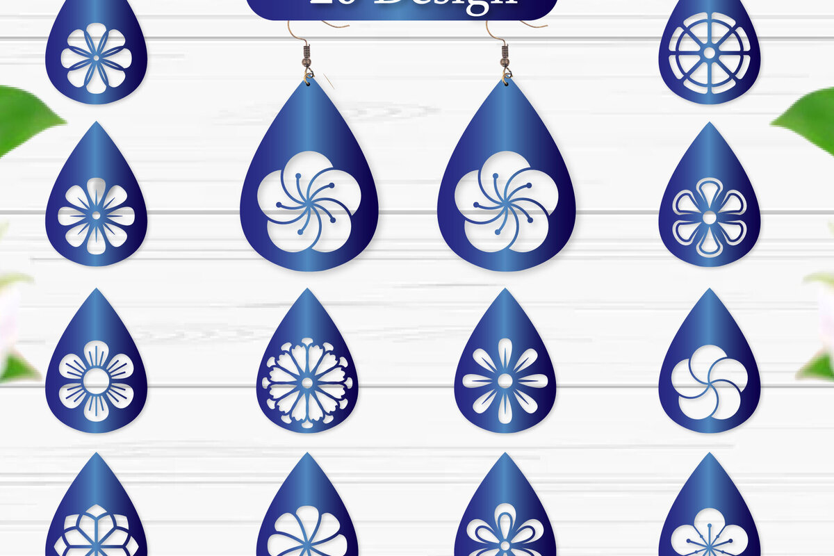 Intra απο ξύλο plywood 3mm-4mm πάχος - Σκουλαρίκια λουλουδιών Πακέτο κοπής με λέιζερ Δίασταση 3x3 cm INTRAFABR-94061582