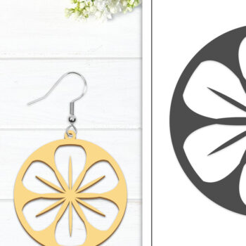 Intra απο ξύλο plywood 3mm-4mm πάχος - Σκουλαρίκια λουλουδιών | Σκουλαρίκια Δίασταση 3x3 cm INTRAFABR-102950536 - Image 1