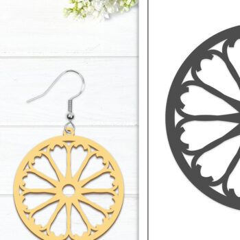 Intra απο ξύλο plywood 3mm-4mm πάχος - Σκουλαρίκια λουλουδιών | Σκουλαρίκια  Δίασταση 3x3 cm INTRAFABR-102951070 - Image 1