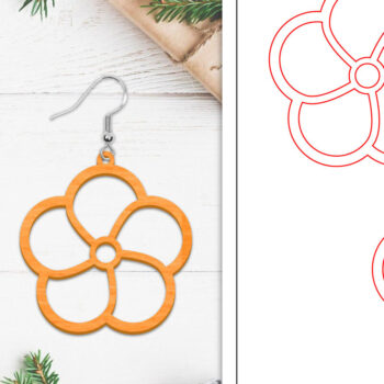 Intra απο ξύλο plywood 3mm-4mm πάχος - Σκουλαρίκια λουλουδιών | Σκουλαρίκια  Δίασταση 3x3 cm INTRAFABR-103112095 - Image 1