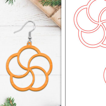 Intra απο ξύλο plywood 3mm-4mm πάχος - Σκουλαρίκια λουλουδιών | Σκουλαρίκια  Δίασταση 3x3 cm INTRAFABR-103112347 - Image 1