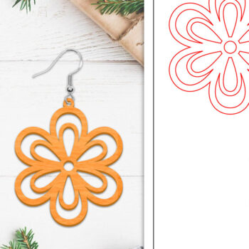 Intra απο ξύλο plywood 3mm-4mm πάχος - Σκουλαρίκια λουλουδιών | Σκουλαρίκια  Δίασταση 3x3 cm INTRAFABR-103112530 - Image 1