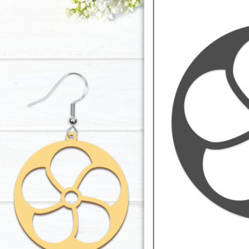 Intra απο ξύλο plywood 3mm-4mm πάχος - Σκουλαρίκια λουλουδιών | Σκουλαρίκια  Δίασταση 3x3 cm INTRAFABR-102950212 - Image 1