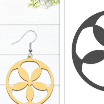 Intra απο ξύλο plywood 3mm-4mm πάχος - Σκουλαρίκια λουλουδιών | Σκουλαρίκια  Δίασταση 3x3 cm INTRAFABR-102950265 - Image 1