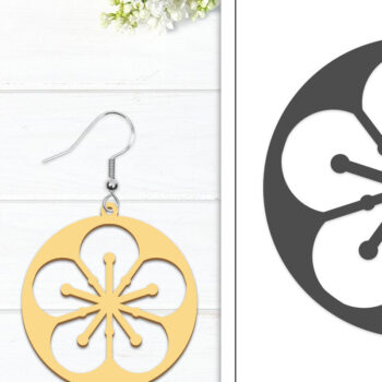 Intra απο ξύλο plywood 3mm-4mm πάχος - Σκουλαρίκια λουλουδιών | Σκουλαρίκια  Δίασταση 3x3 cm INTRAFABR-102950312 - Image 1