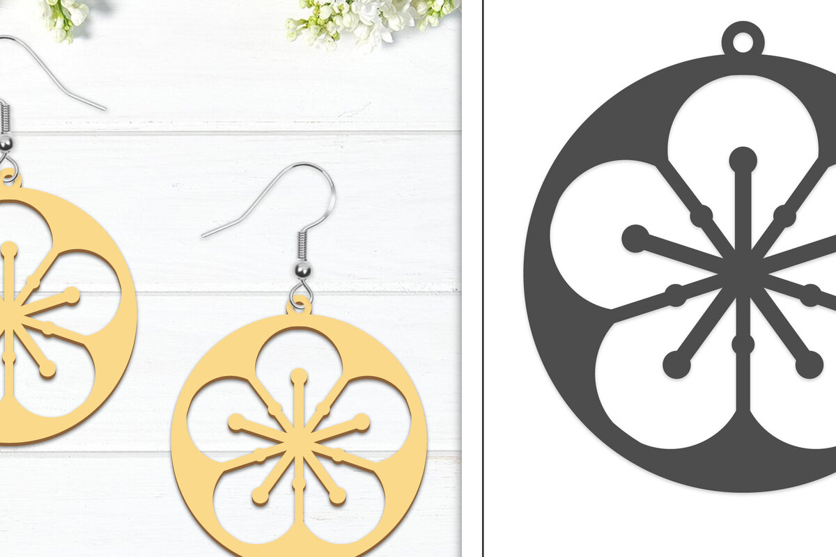 Intra απο ξύλο plywood 3mm-4mm πάχος - Σκουλαρίκια λουλουδιών | Σκουλαρίκια  Δίασταση 3x3 cm INTRAFABR-102950312