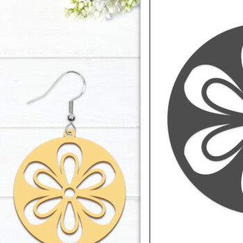 Intra απο ξύλο plywood 3mm-4mm πάχος - Σκουλαρίκια λουλουδιών | Σκουλαρίκια  Δίασταση 3x3 cm INTRAFABR-102949782 - Image 1