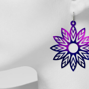 Intra απο ξύλο plywood 3mm-4mm πάχος - Σκουλαρίκια λουλουδιών, κοσμήματα κομμένα με λέιζερ Δίασταση 3x3 cm INTRAFABR-8405730 - Image 3