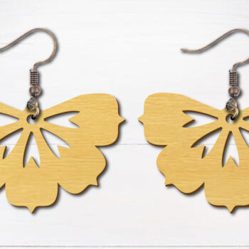 Intra απο ξύλο plywood 3mm-4mm πάχος - Σκουλαρίκια λουλουδιών κομμένα με λέιζερ  Δίασταση 3x3 cm INTRAFABR-96692587 - Image 1