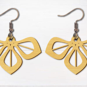 Intra απο ξύλο plywood 3mm-4mm πάχος - Σκουλαρίκια λουλουδιών κομμένα με λέιζερ  Δίασταση 3x3 cm INTRAFABR-96692594