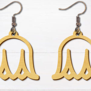 Intra απο ξύλο plywood 3mm-4mm πάχος - Σκουλαρίκια λουλουδιών κομμένα με λέιζερ  Δίασταση 3x3 cm INTRAFABR-96692713