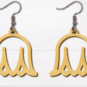 Intra απο ξύλο plywood 3mm-4mm πάχος - Σκουλαρίκια λουλουδιών κομμένα με λέιζερ  Δίασταση 3x3 cm INTRAFABR-96692713 - Image 1