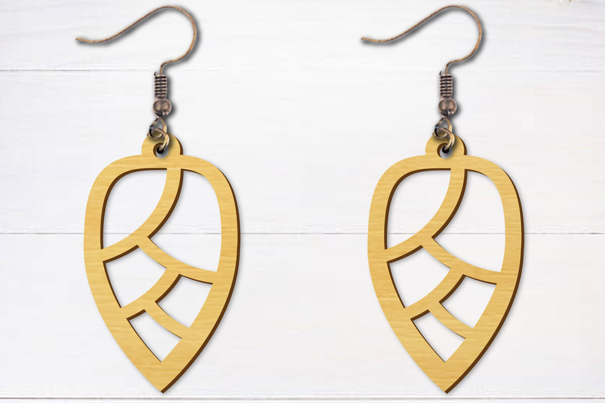 Intra απο ξύλο plywood 3mm-4mm πάχος - Σκουλαρίκια λουλουδιών κομμένα με λέιζερ  Δίασταση 3x3 cm INTRAFABR-96692817