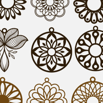 Intra απο ξύλο plywood 3mm-4mm πάχος - Σκουλαρίκια λουλουδιών Πακέτο  Cut Laser Δίασταση 3x3 cm INTRAFABR-122443409 - Image 1