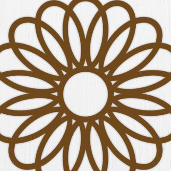 Intra απο ξύλο plywood 3mm-4mm πάχος - Σκουλαρίκια λουλουδιών Laser Cut Σχέδιο  4 Δίασταση 3x3 cm INTRAFABR-122530983 - Image 1