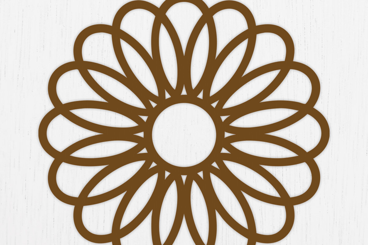 Intra απο ξύλο plywood 3mm-4mm πάχος - Σκουλαρίκια λουλουδιών Laser Cut Σχέδιο  4 Δίασταση 3x3 cm INTRAFABR-122530983