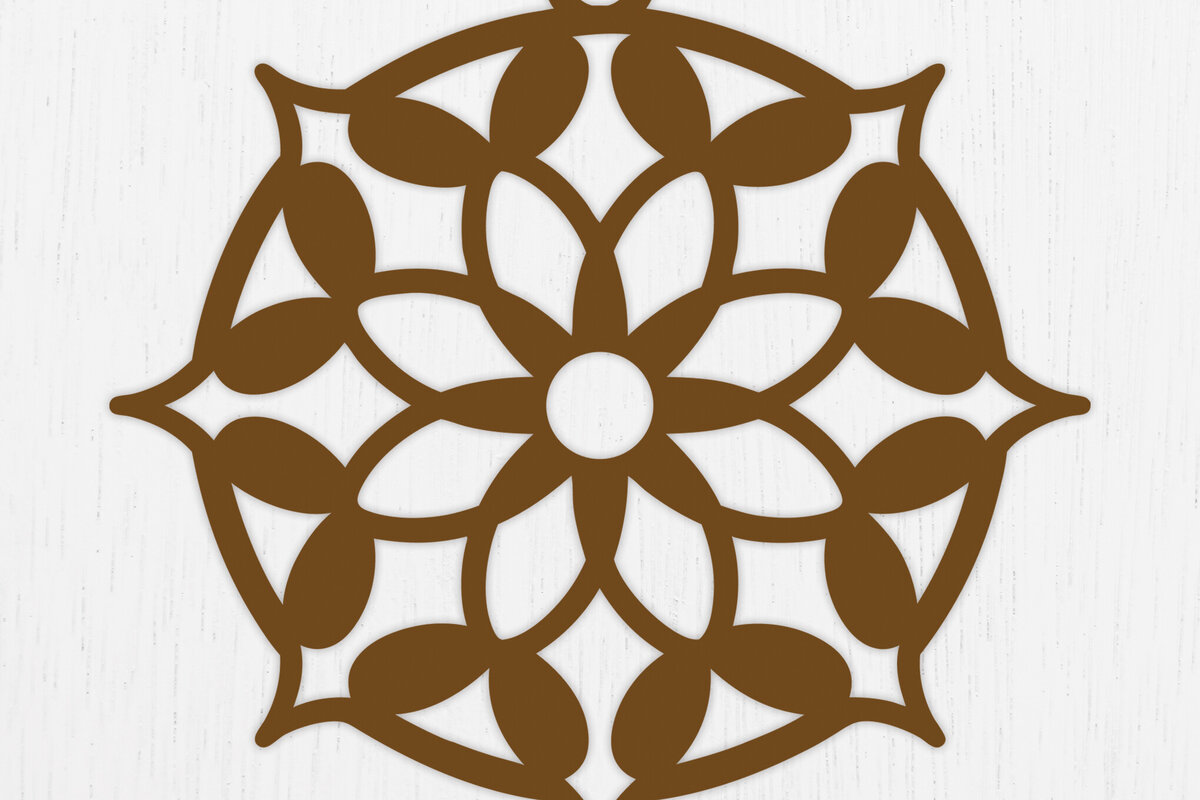 Intra απο ξύλο plywood 3mm-4mm πάχος - Σκουλαρίκια λουλουδιών Laser Cut Σχέδιο  8 Δίασταση 3x3 cm INTRAFABR-122748319