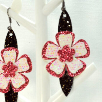 Intra απο ξύλο plywood 3mm-4mm πάχος - Πρότυπο σκουλαρίκια λουλουδιών Δίασταση 3x3 cm INTRAFABR-8049286 - Image 2