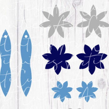 Intra απο ξύλο plywood 3mm-4mm πάχος - Πρότυπο σκουλαρίκια λουλουδιών Δίασταση 3x3 cm INTRAFABR-8119114 - Image 3