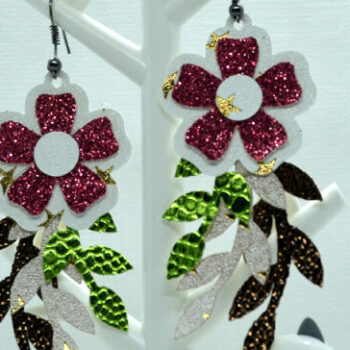 Intra απο ξύλο plywood 3mm-4mm πάχος - Πρότυπο σκουλαρίκια λουλουδιών Δίασταση 3x3 cm INTRAFABR-8119141 - Image 2