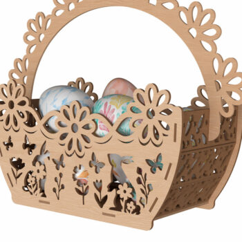 Intra απο ξύλο plywood 3mm-4mm πάχος - Λουλούδι Πασχαλινό καλάθι Laser Cut Δίασταση 30x20 cm INTRAFABR-114668074 - Image 1