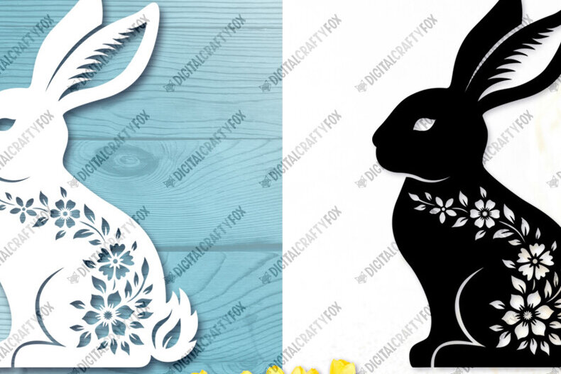 Intra απο ξύλο plywood 3mm-4mm πάχος - Λουλούδι πασχαλινό λαγουδάκι στολίδι  Δίασταση 6x6 cm INTRAFABR-116952411