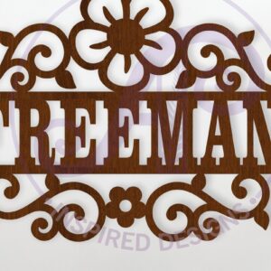 Intra απο ξύλο plywood 3mm-4mm πάχος - Flower Flourish Design Όνομα Σήμα  Δίασταση 30x20 cm INTRAFABR-119016316